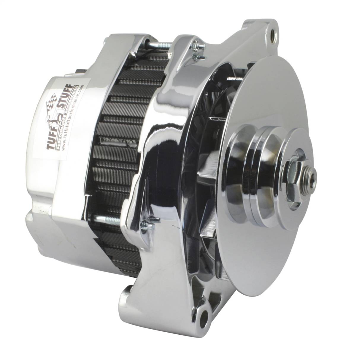 Tuff Stuff Performance - Alternator 250 High AMP Incl. Pigtail/OEM Wiring V Groove Pulley Chrome 7290NE