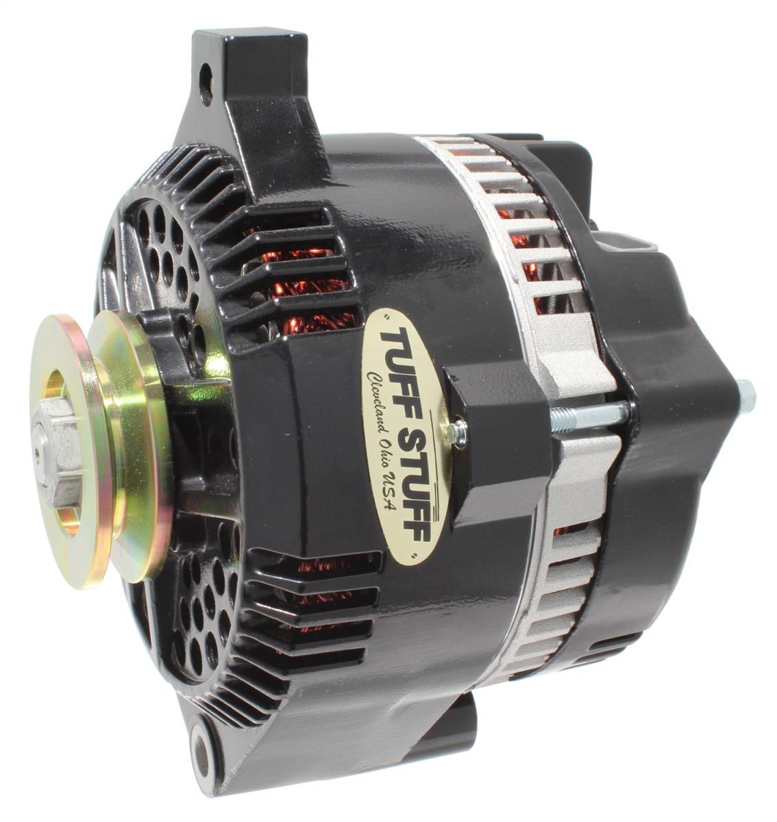 Tuff Stuff Performance - Alternator 225 AMP OEM Wire V Groove Pulley Internal Regulator Black 7771C