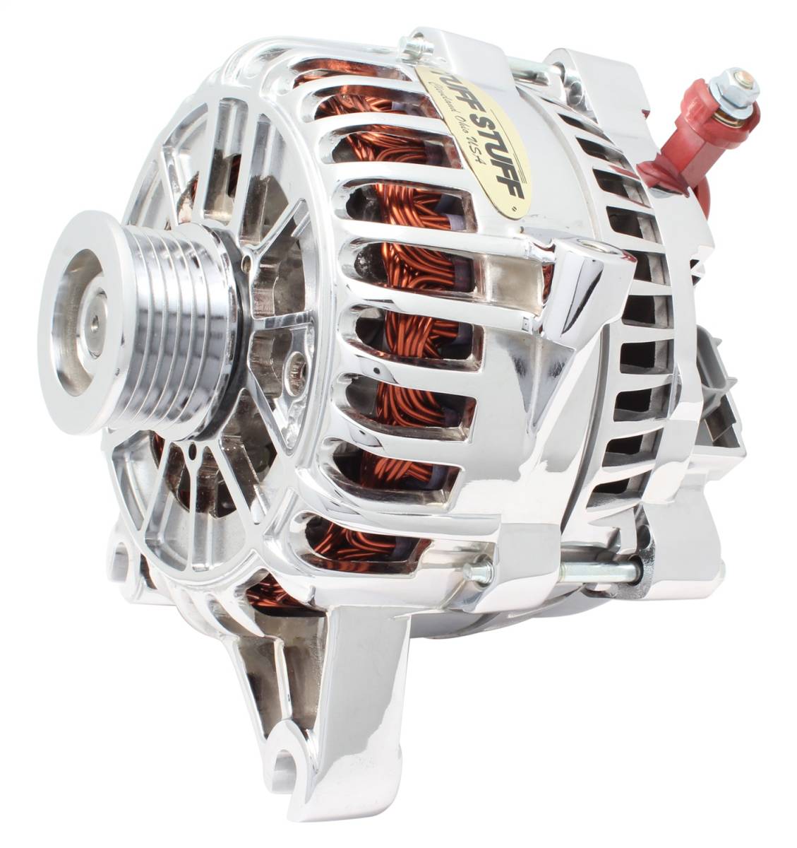 Tuff Stuff Performance - Alternator 225 AMP Upgrade OEM Wire 6 Groove Pulley Aluminum Polished 8252DP