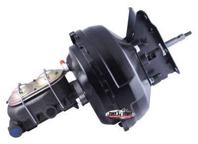 Tuff Stuff Performance - Brake Booster w/Master Cylinder 11in 1 1/8in Bore Dual Diaphragm w/PN[2071] Dual Rsvr. Master Cyl. 10x1.5 Metric Studs 3/8in-16 Pedal Rod Threads Stealth Black Powder Coat 2132NB - Image 1