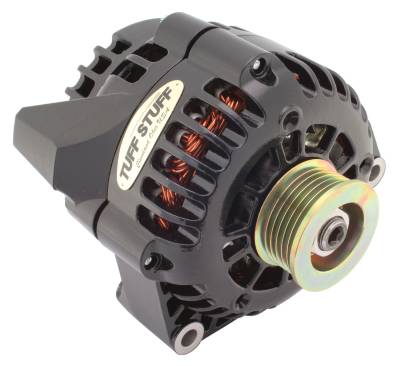 Tuff Stuff Performance - Alternator 175 AMP Upgrade 1-Wire Or OEM Wire Hookup 6 Groove Pulley Stealth Black 8206NB - Image 1