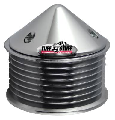 Alternator Pulley And Bullet Cover 2.25 in. Pulley 8 Groove Serpentine Incl. Lockwasher/Nut Polished 7655B