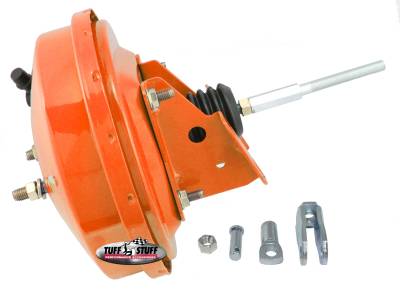 Power Brake Booster Univ. 9 in. Single Diaphragm Incl. 3/8 in.-16 Mtg. Studs And Nuts Fits Hot Rods/Customs/Muscle Cars Orange Powdercoat 2226NBORANGE