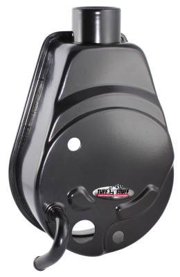 Saginaw Style Power Steering Pump Reservoir Fits Tuff Stuff PN[6174/6176] Power Steering Pumps w/Tube On Left Black Powdercoat 6501B