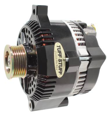 Alternator 150 AMP 1 Wire 6G Groove Pulley Internal Regulator Stealth Black For Use In Ford 5.0L Models 7771BW6G