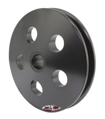 Tuff Stuff Performance - Power Steering Pump Pulley 1 Groove Fits Tuff Stuff 6175 And 6170 Type II Pumps w/17mm Shafts Machined Aluminum Black 8492D - Image 1