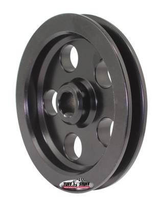 Tuff Stuff Performance - Power Steering Pump Pulley 1 Groove Fits Tuff Stuff 6175 And 6170 Type II Pumps w/17mm Shafts Machined Aluminum Black 8492D - Image 2