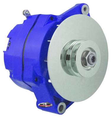 Alternator 80 AMP OEM Wire 10si Case V Groove Pulley External Regulator Blue Powdercoat w/Chrome Accents Must Be Used With An External Solid State Voltage Regulator 7102NFBLUE