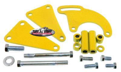 Tuff Stuff Performance - Power Steering Pump Bracket Long Fits Tuff Stuff Saginaw Style Power Steering Pumps w/Hardware Yellow Powdercoat 6507BYELLOW - Image 2