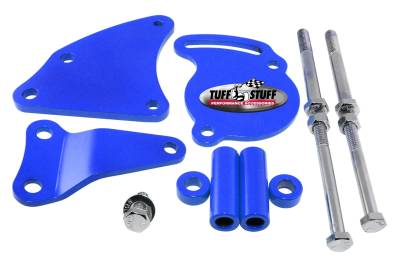 Tuff Stuff Performance - Power Steering Pump Bracket Short Fits Tuff Stuff Type II Power Steering Pumps w/Hardware Blue Powdercoat 6506BBLUE - Image 2