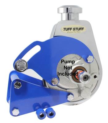 Power Steering Pump Bracket Long Fits Tuff Stuff Saginaw Style Power Steering Pumps w/Hardware Blue Powdercoat 6507BBLUE