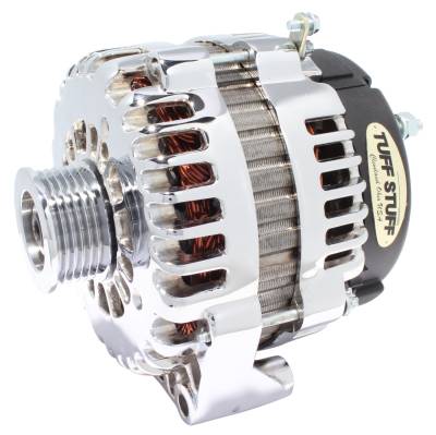 Tuff Stuff Performance - Alternator 230 AMP Upgrade OEM Wire 6 Groove Pulley 4 Pin Voltage Regulator Chrome 8237C - Image 1