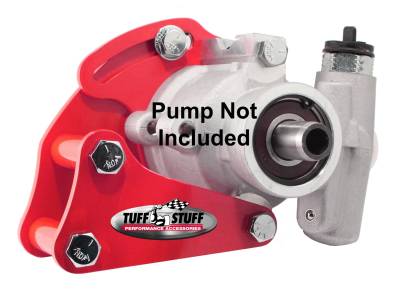 Tuff Stuff Performance - Power Steering Pump Bracket Short Fits Tuff Stuff Type II Power Steering Pumps w/Hardware Red Powdercoat 6506BRED - Image 1