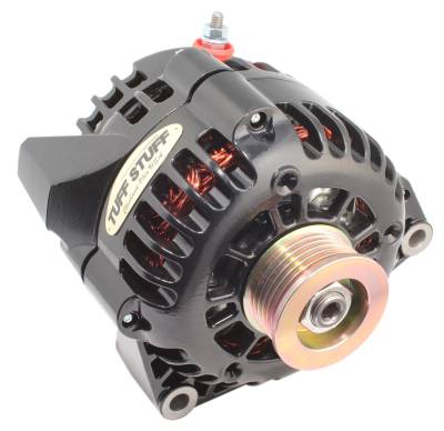 Alternator 175 AMP Upgrade Stealth Black 1-Wire Or OEM Hookup Side Post 6 Groove Pulley 8206NB1