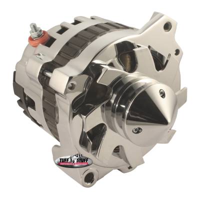 Silver Bullet Alternator 160 AMP 1 Wire Or OEM Hookup V Groove Pulley 6.125 in. Bolt To Bolt Chrome 7866ABULL