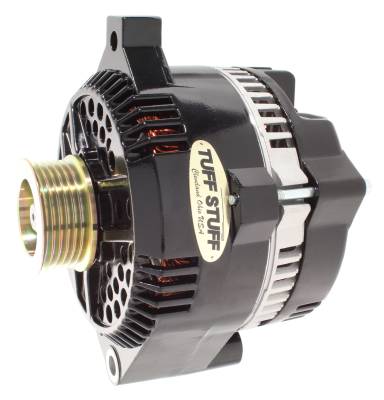 Tuff Stuff Performance - Alternator 150 AMP OEM Wire 6 Groove Pulley Internal Regulator Heavy Duty Ball Bearings Black 7771B6G - Image 1