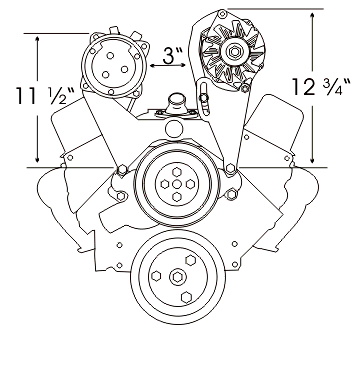 Tuff Stuff Performance - A/C Compressor Bracket Kit For Sanden SD508 w/SBC Long Water Pump Black Powder Coated 8494B - Image 3