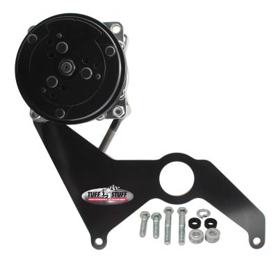 A/C Compressor Bracket Kit For Sanden SD508 w/SBC Long Water Pump Black Powder Coated 8494B