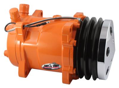 Sanden Style SD508 A/C Compressor R134A Series Double Pulley Orange w/Chrome Clutch Cover 4515NCDPOR