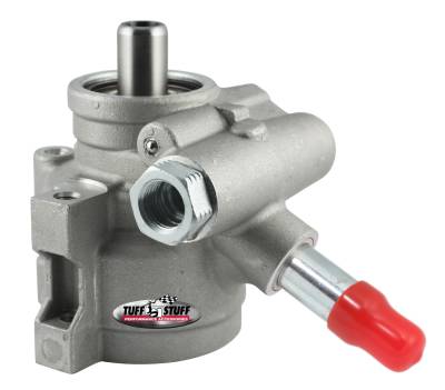 Type II Alum. Power Steering Pump M16 and 5/8in. OD ReturnTube M8x1.25 ThreadedHoleMtg BtmPressurePort For StreetRods/CustomVehicles w/Limited EngineSpace Factory Cast PLUS+ 6170AL-4