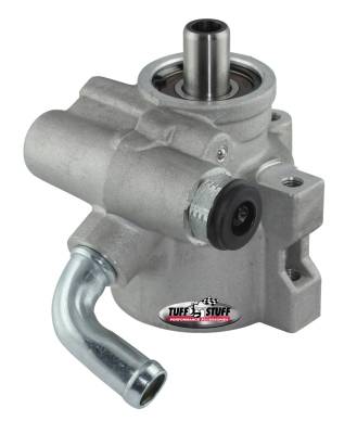 Type II Alum. Power Steering Pump M16 And 5/8 in. OD 90 Deg Return M8x1.25 Threaded Hole Mtg Alum For Street Rods/Custom Vehicles w/Limited Engine Space Factory Cast PLUS+ 6175AL-5