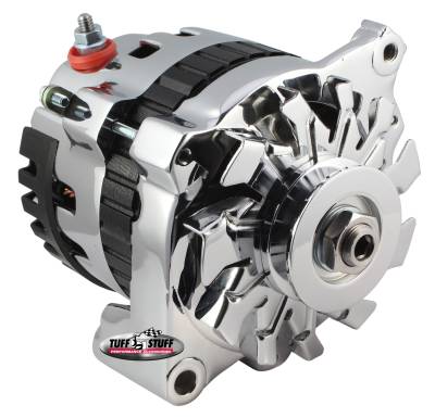 Alternator 120 AMP CS121 GM Style Mini Racer 1 Wire Or OEM Hookup 12 Volt V Groove Pulley Polished Aluminum Side Terminal 7937APST