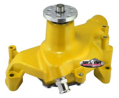 Tuff Stuff Performance - Platinum SuperCool Water Pump 6.937 in. Hub Height 5/8 in. Pilot Long Aluminum Casting Yellow Powdercoat w/Chrome Accents 1511NCYELLOW - Image 2