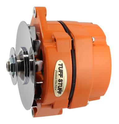 Alternator 100 AMP OEM Or 1 Wire V Groove Pulley Orange Powdercoat w/Chrome Accents 7127NFORANGE