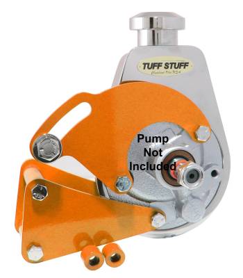 Power Steering Pump Bracket Long Fits Tuff Stuff Saginaw Style Power Steering Pumps w/Hardware Orange Powdercoat 6507BORANGE