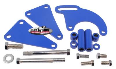 Tuff Stuff Performance - Power Steering Pump Bracket Long Fits Tuff Stuff Saginaw Style Power Steering Pumps w/Hardware Blue Powdercoat 6507BBLUE - Image 2