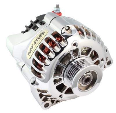 Alternator 125 AMP Polished Aluminum 1-Wire Or OEM Hookup Side Post 6 Groove Pulley 8206NAP1