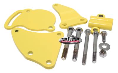 Power Steering Pump Bracket Short Fits Tuff Stuff Type II Power Steering Pumps w/Hardware Yellow Powdercoat 6506BYELLOW