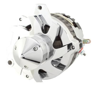 Tuff Stuff Performance - Silver Bullet Alternator 160 AMP 1 Wire Or OEM Hookup 6 Groove Pulley Bullet Fan Chrome 7861ABULL6G - Image 2