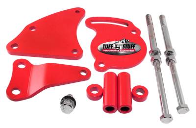 Tuff Stuff Performance - Power Steering Pump Bracket Short Fits Tuff Stuff Type II Power Steering Pumps w/Hardware Red Powdercoat 6506BRED - Image 2