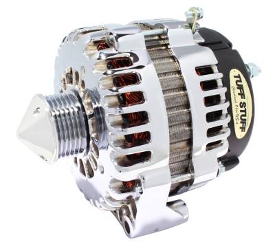 Silver Bullet Alternator 225 AMP OEM Wire 6 Groove Bullet Pulley 4 Pin Voltage Regulator Polished 8237CPBULL